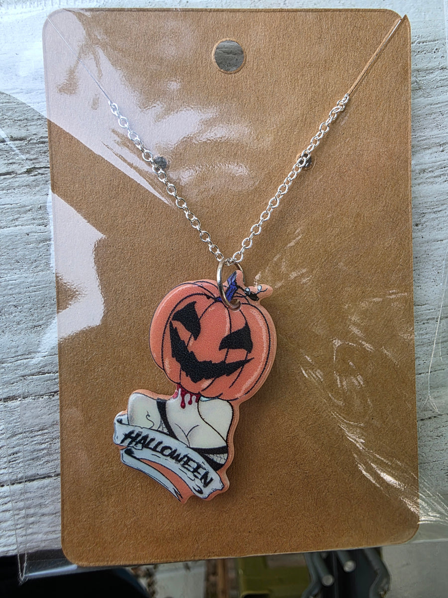 Headless Harvest Pumpkin Necklace