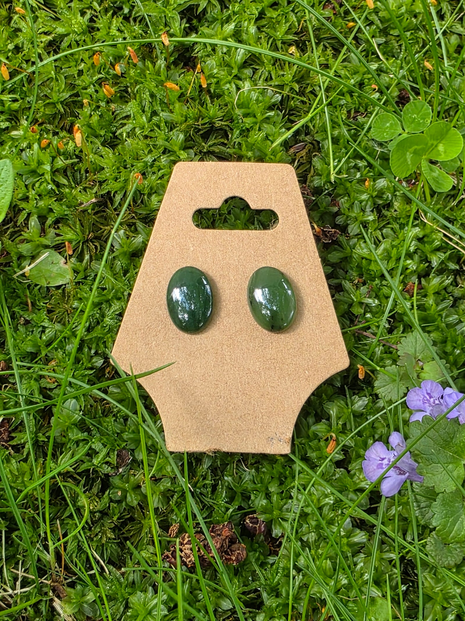 Large Jade Stud Earrings
