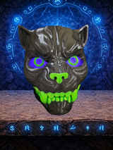 Articulated Black Panther TPU mask with UV Green Accents and Light Up Eyes