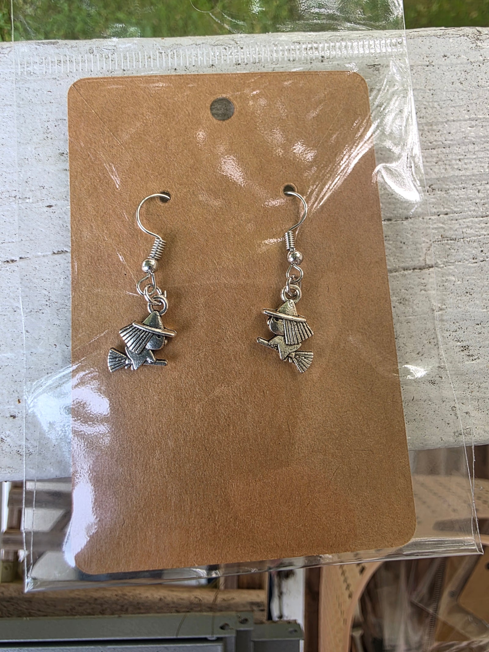 Dainty Witch on a Broom Earrings – Little Witch’s Flight 🖤🧹✨