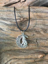 Moonlit Howl Wolf Pendant Necklace
