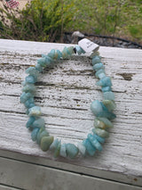 Blue Aventurine Chip Bracelet (Dyed/Color-Enhanced)