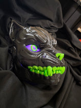 Articulated Black Panther TPU mask with UV Green Accents and Light Up Eyes