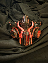 Steam Punk Black and Glow in the Dark Pink TPU Half Mask