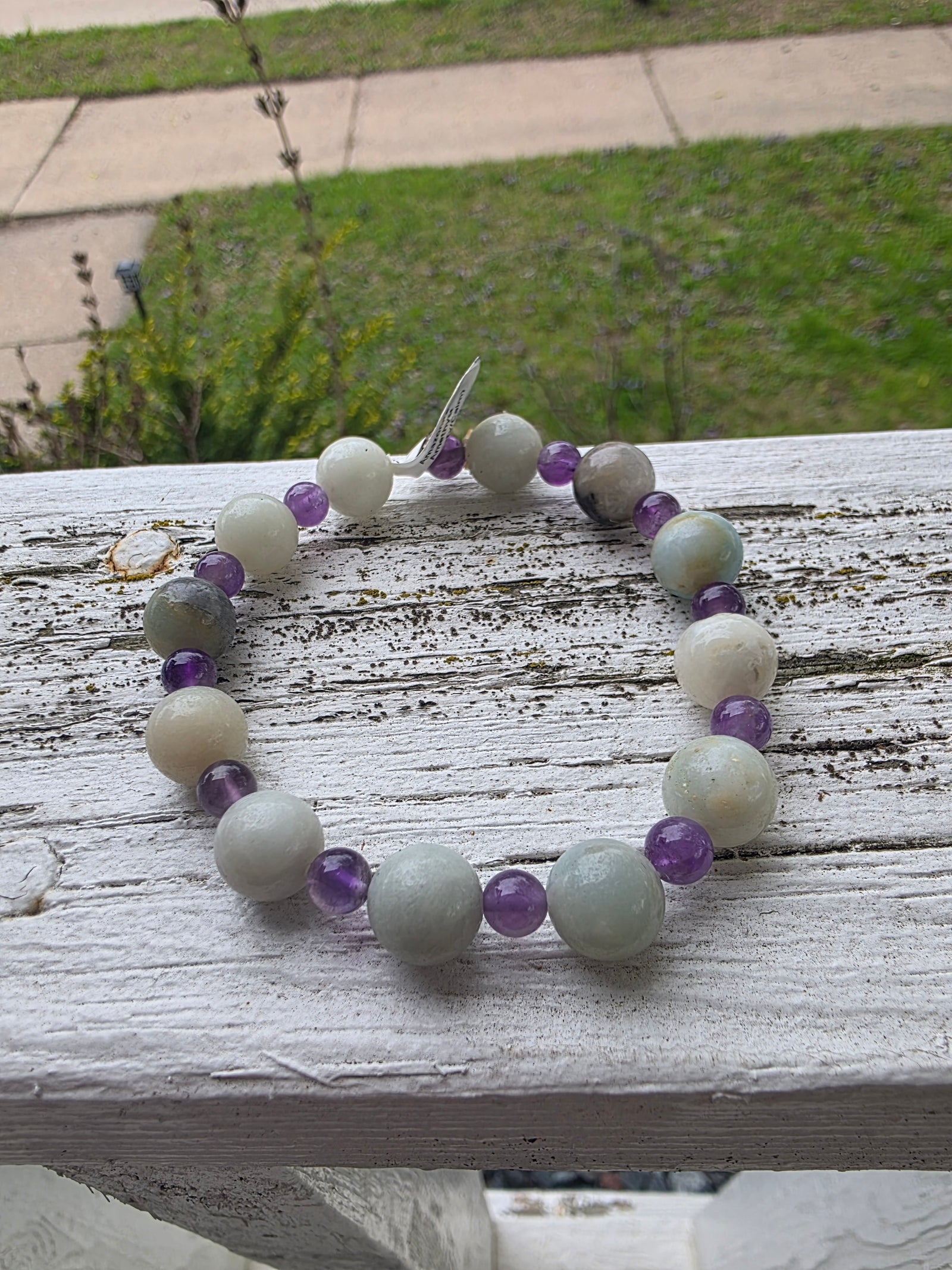 Anxiety/Calm Bracelet 10mm Amazonite 6mm Amethyst