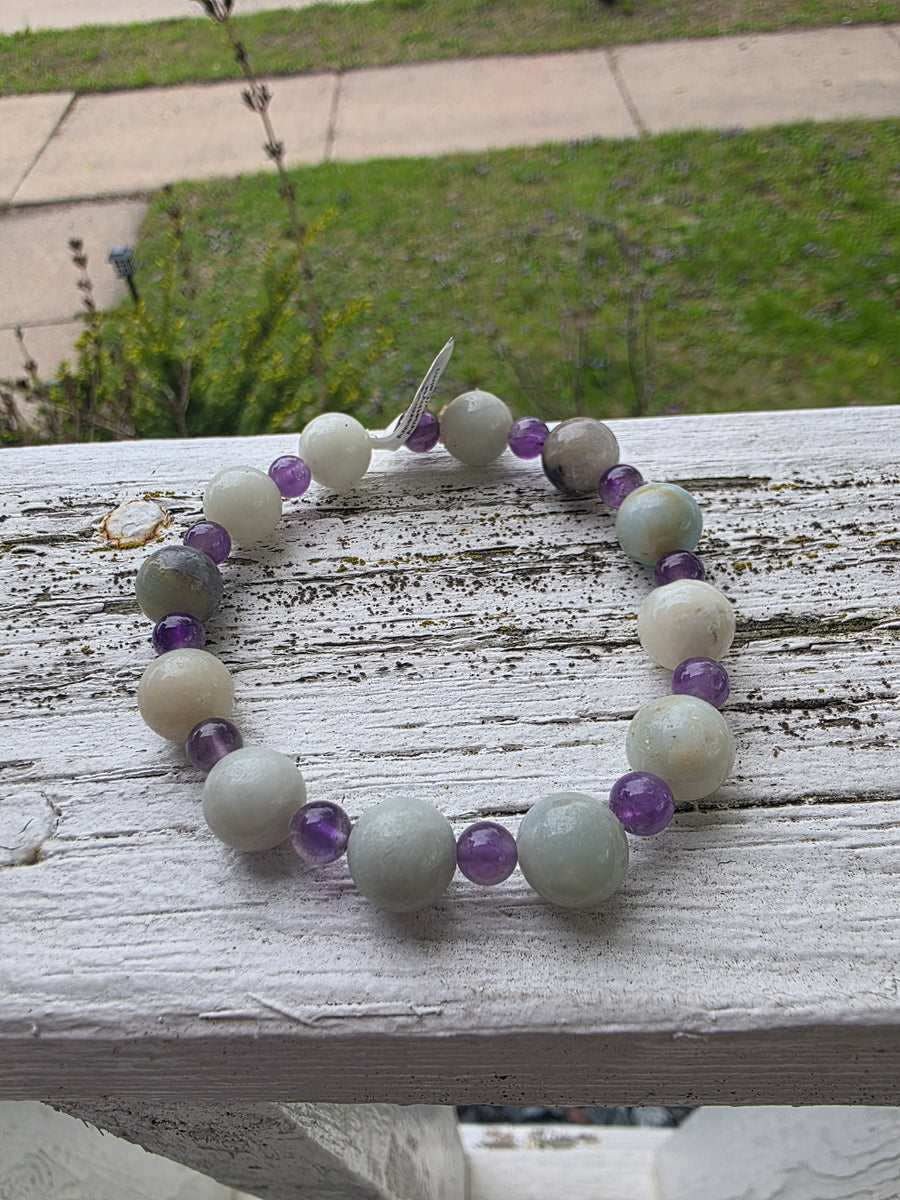 Anxiety/Calm Bracelet 10mm Amazonite 6mm Amethyst