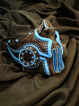 Black and Blue Steampunk Half Mask