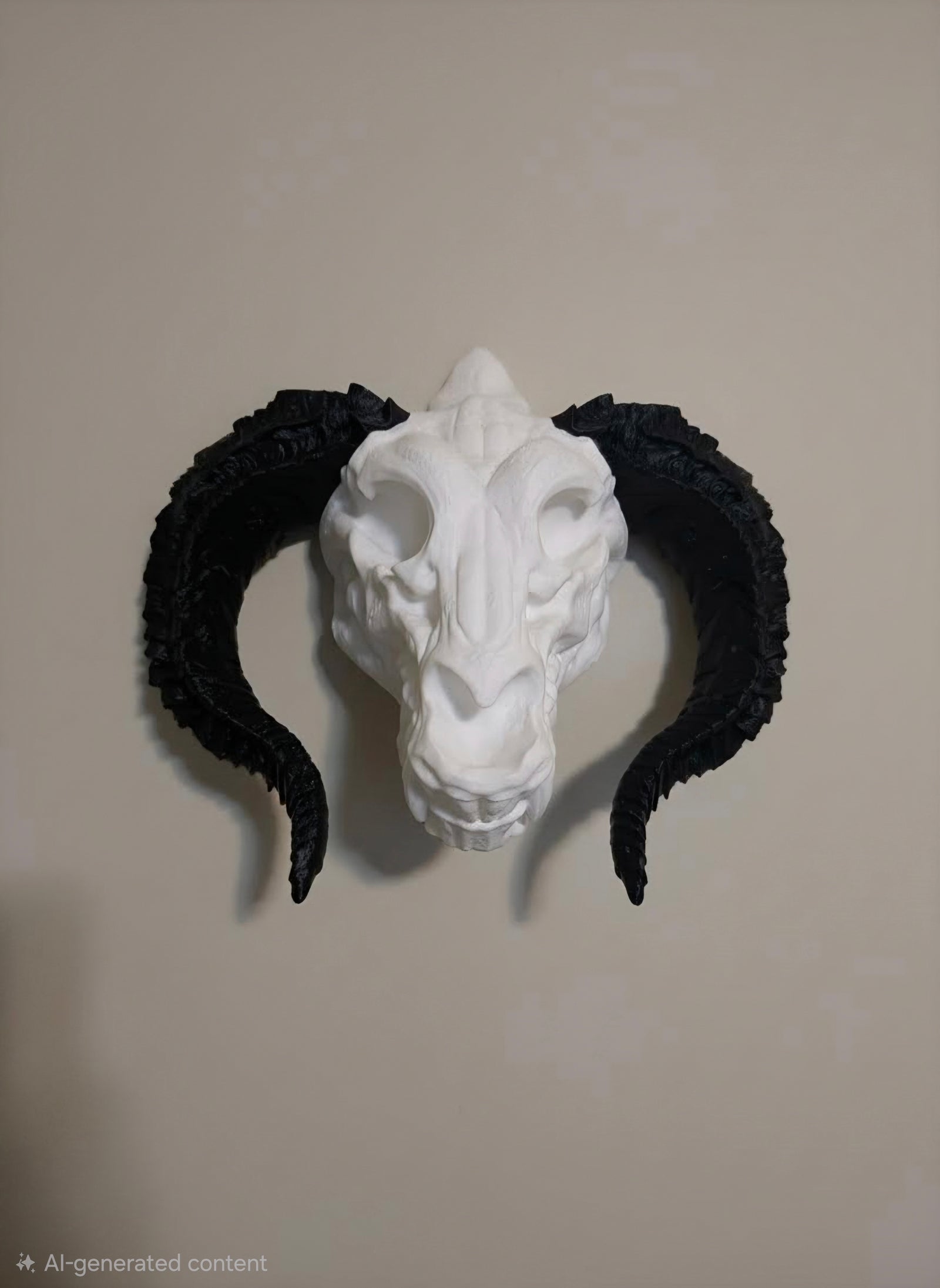 Elder Wyrm Skull - Ram-Horn Dragon Wall Mount