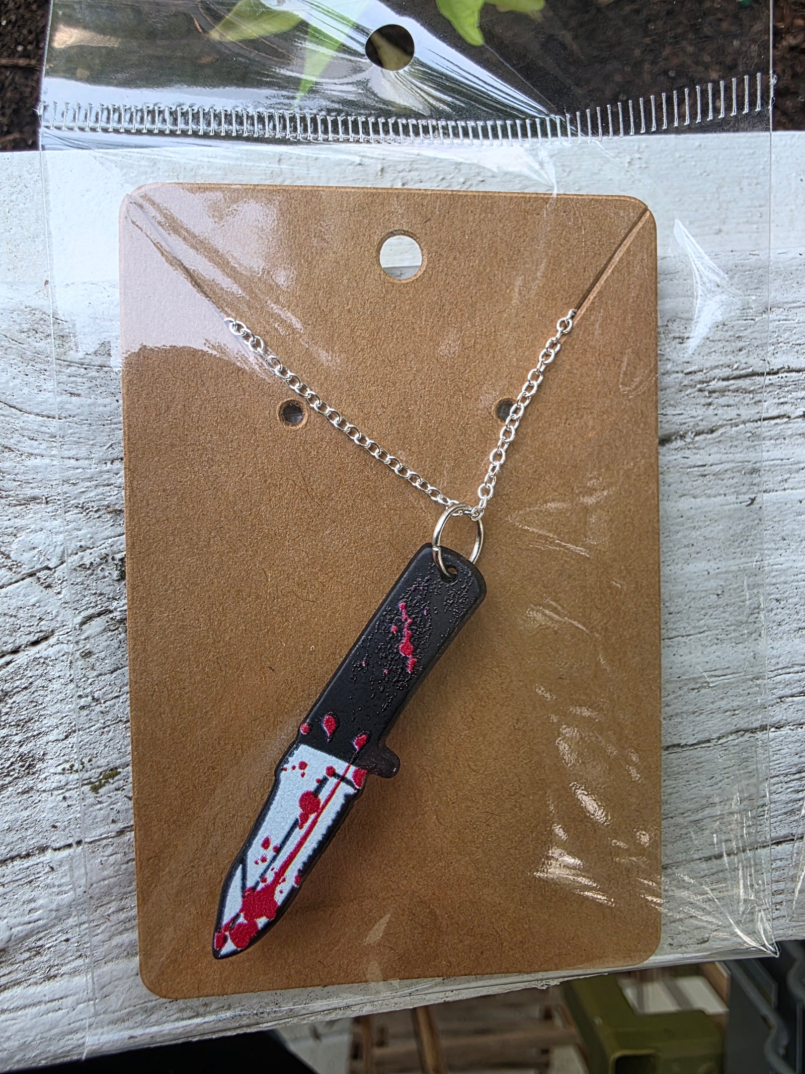 Bloody Dagger Pendant Necklace