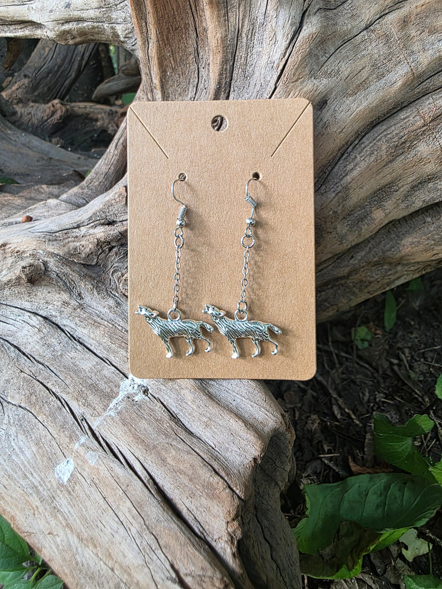 Guardian Wolf Drop Earrings