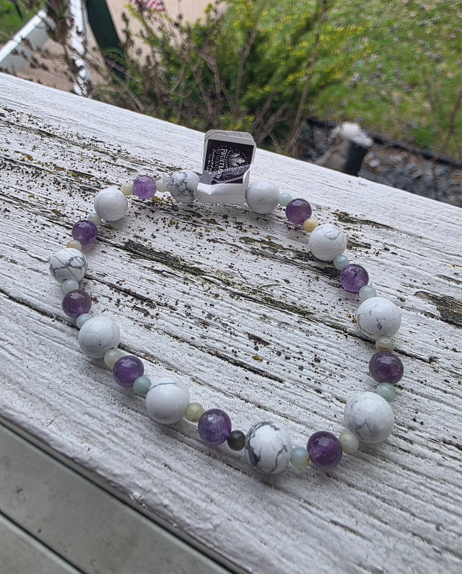 Anxiety Calm Bracelet – Howlite, Amethyst & Amazonite Trio