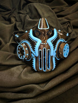 Black and Blue Steampunk Half Mask