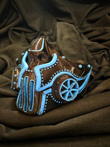 Black and Blue Steampunk Half Mask