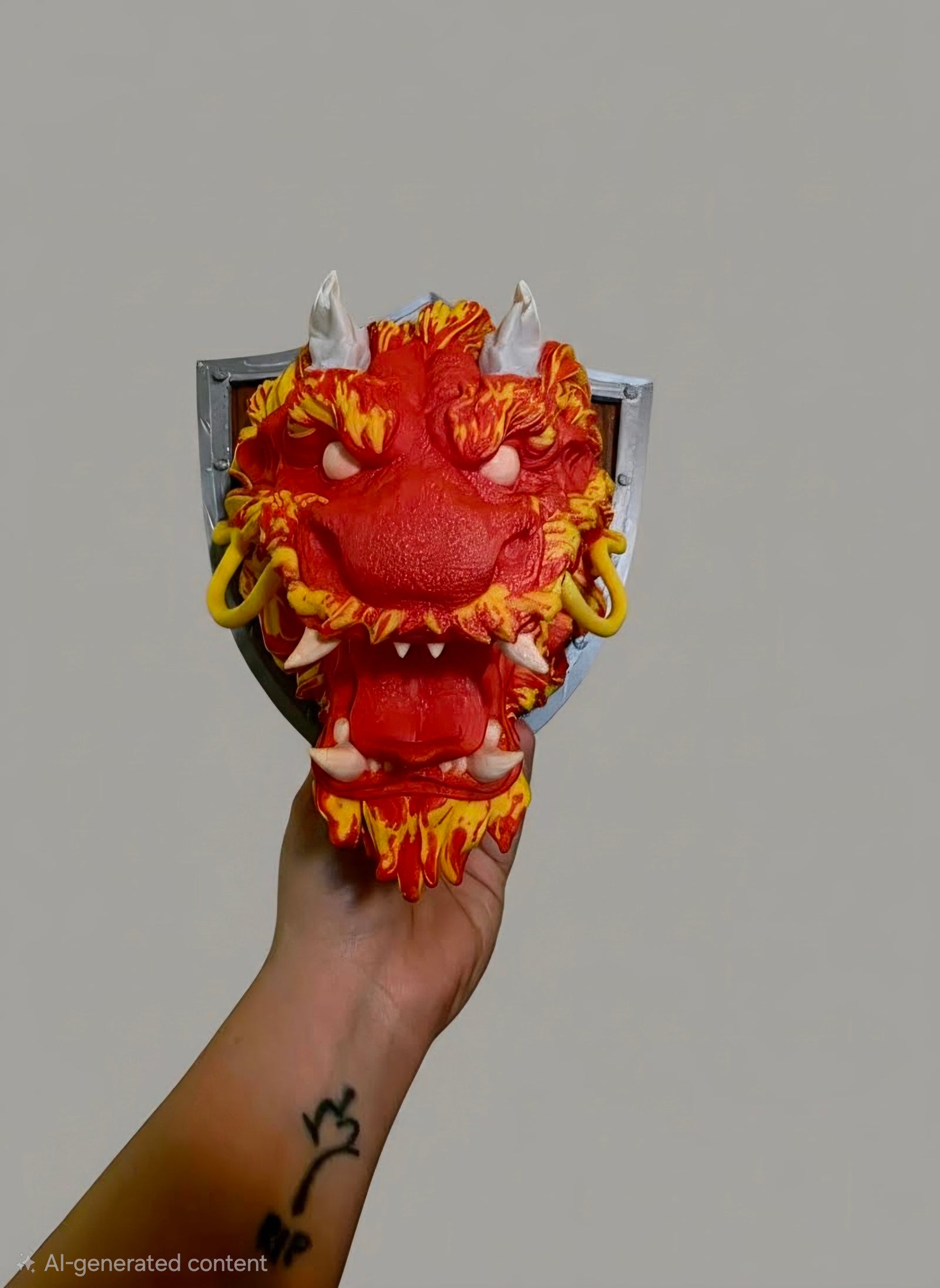 Inferno Wyrm- Fire Dragon Head Wall Mount